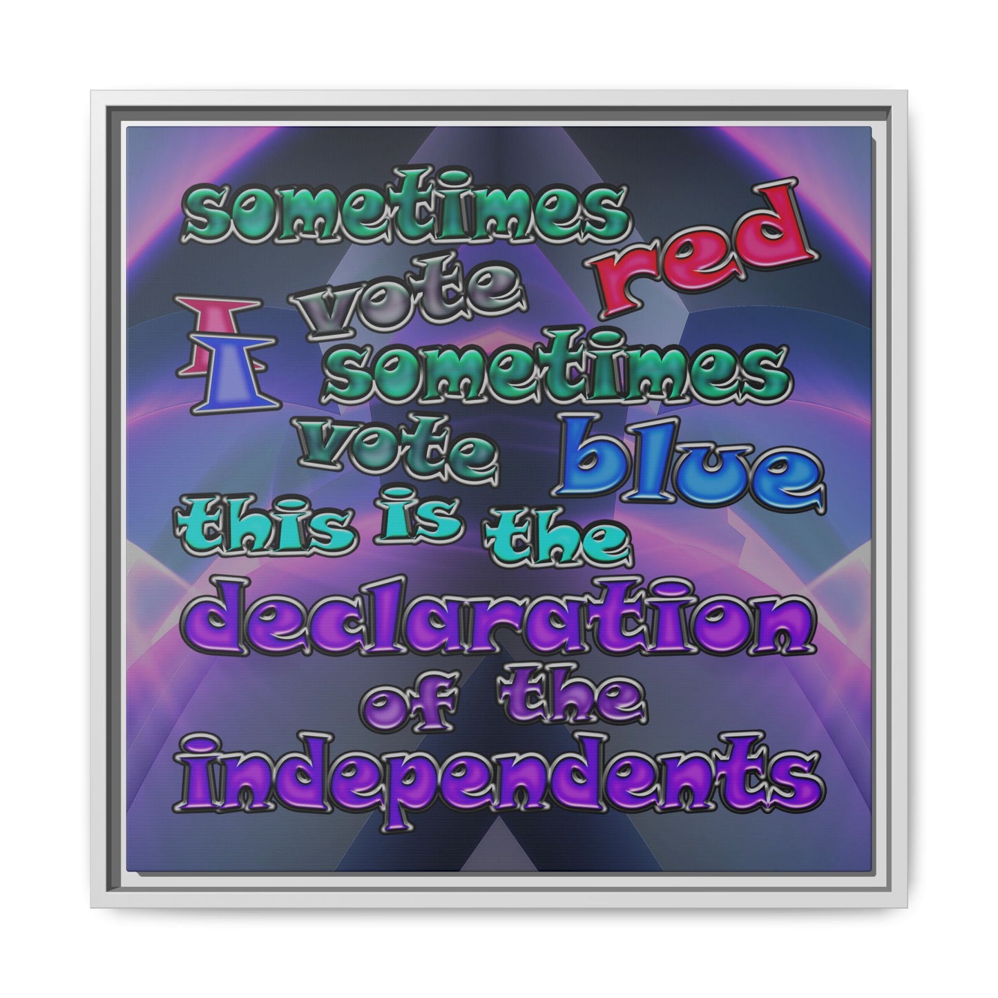 declaration of the independents - framed canvas art (grey-pink wave)