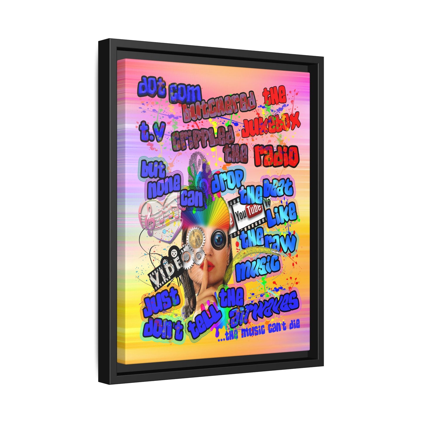 drop the beat - framed canvas art (color blur)