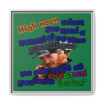 high noon - framed canvas art (dark green)