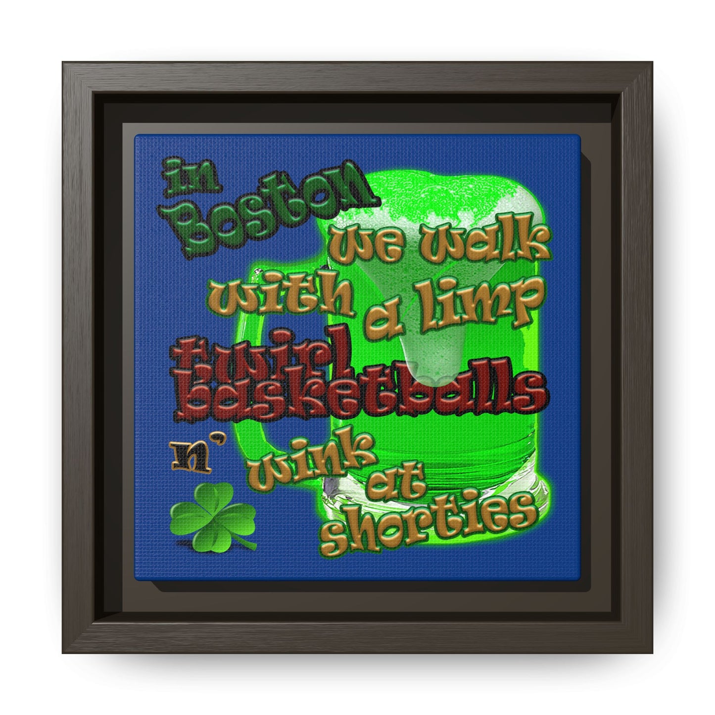 celtics logo - framed canvas art (dark blue)