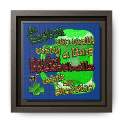 celtics logo - framed canvas art (dark blue)