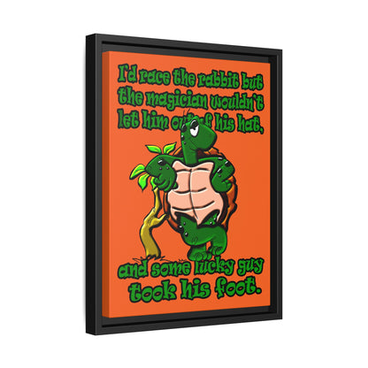 turtle race - framed canvas art (orange)