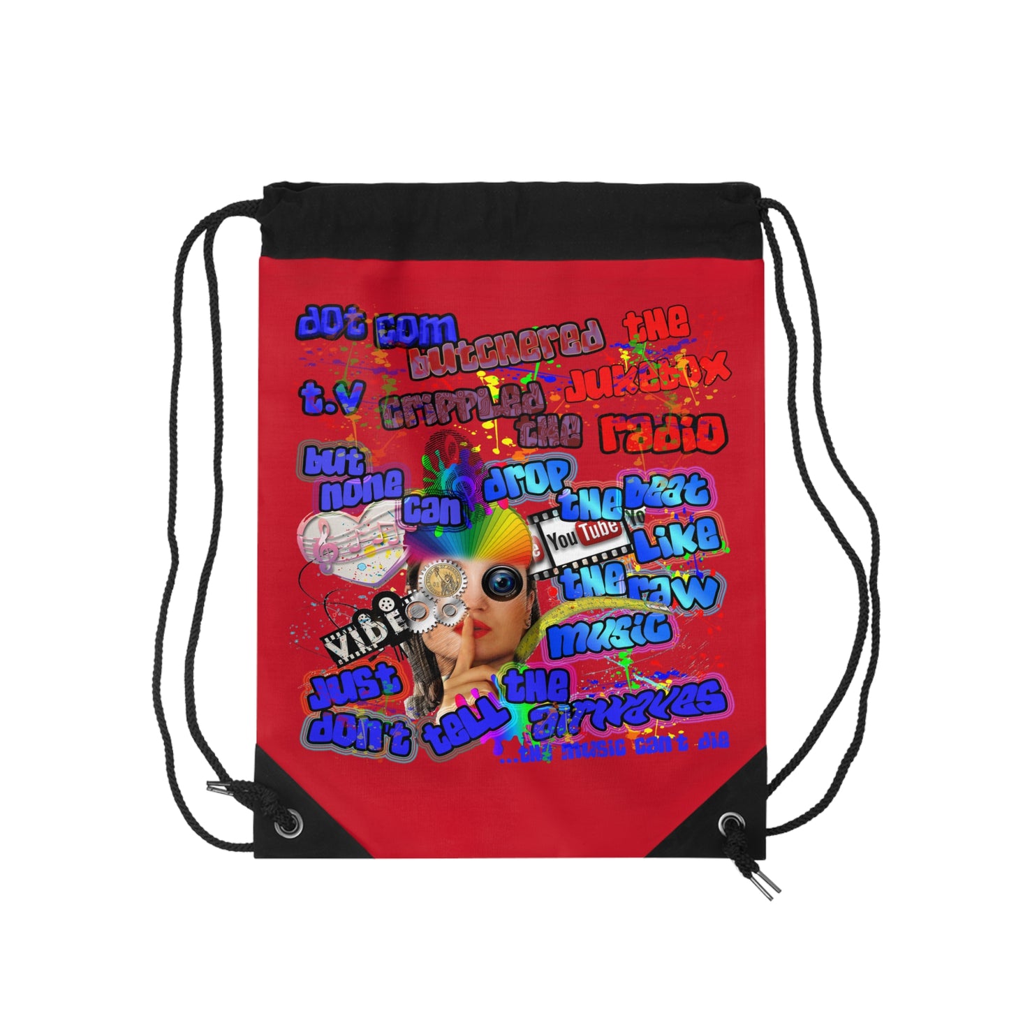 drop the beat - Drawstring Bag (dark red)