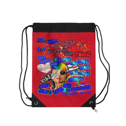 drop the beat - Drawstring Bag (dark red)