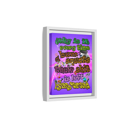 the bum's shit - framed canvas art (purple-pink wave)