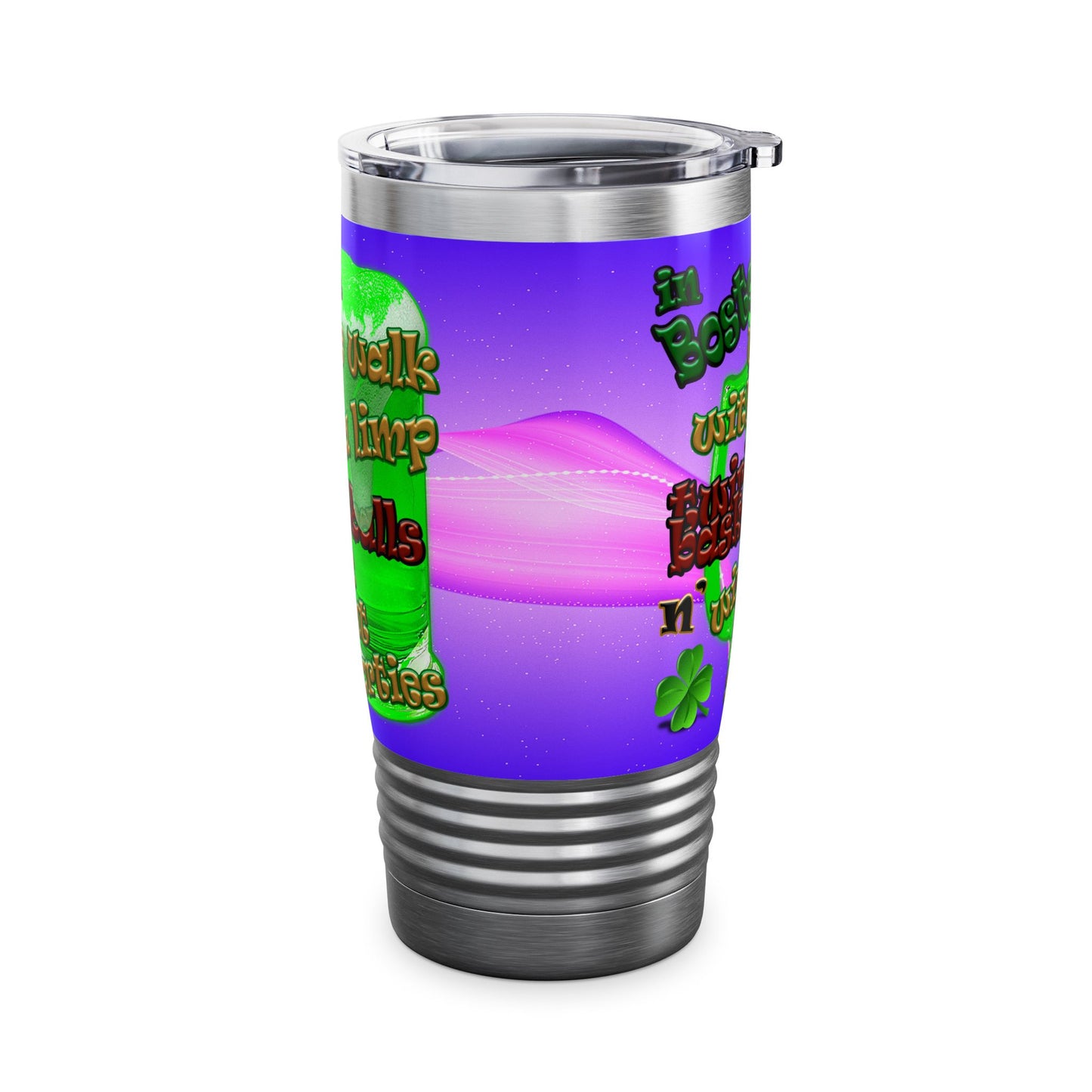 celtics logo - Ringneck Tumbler, 20oz (purple-pink wave)