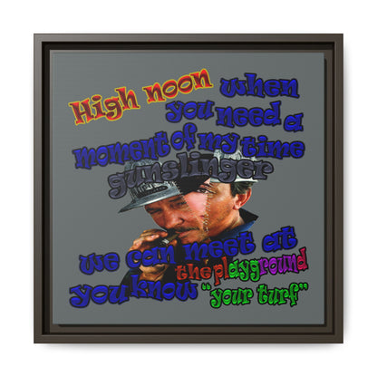 high noon - framed canvas art (dark grey)