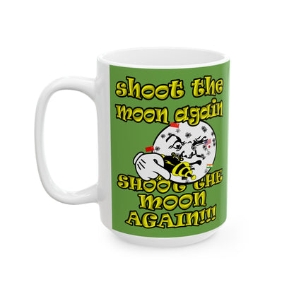 shoot the moon again - White Mug (green)