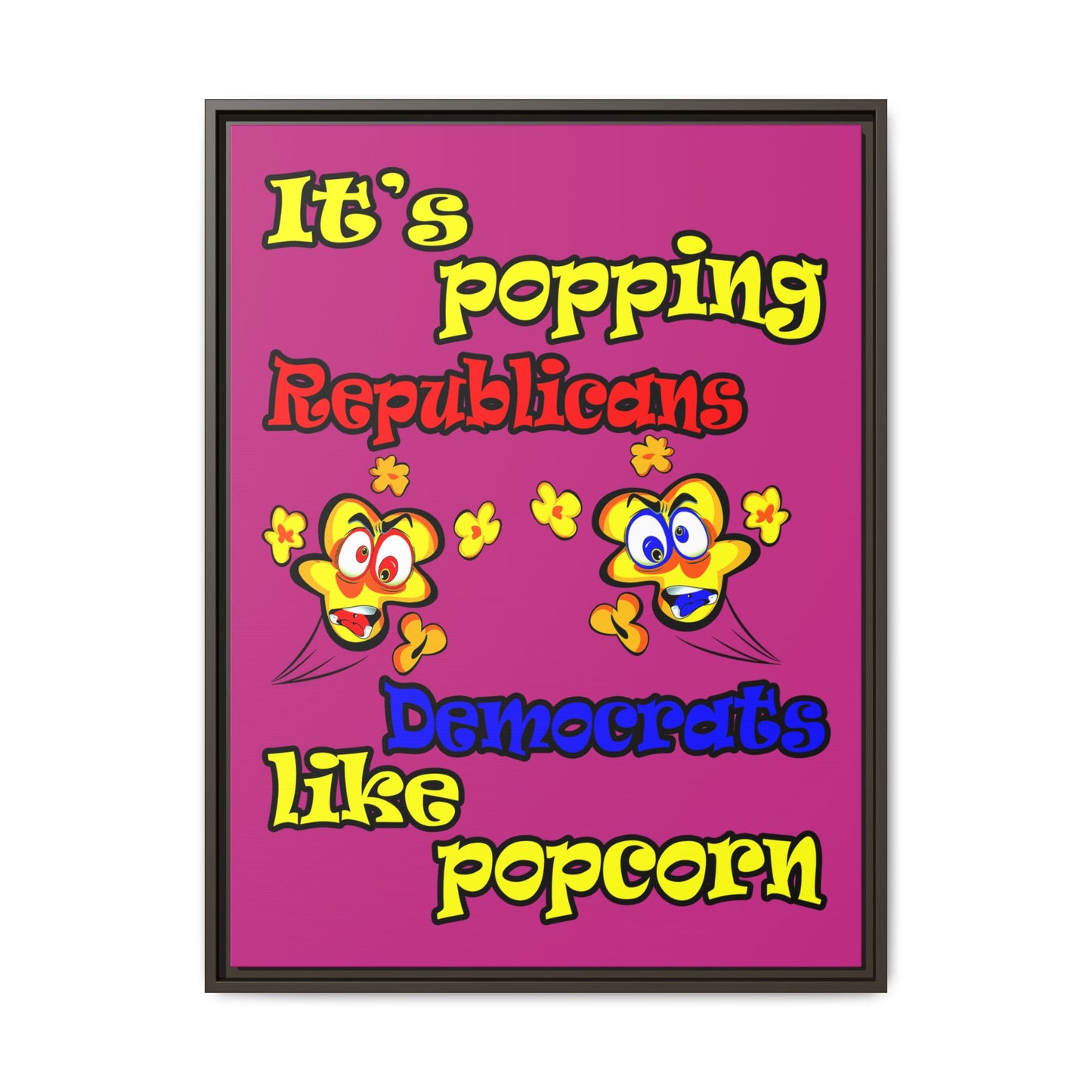 popping like popcorn - framed canvas art (pink)