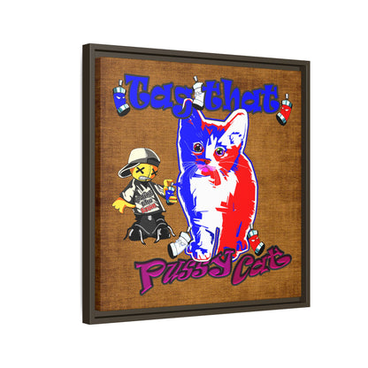 tag that - framed canvas art (brown papyrus)
