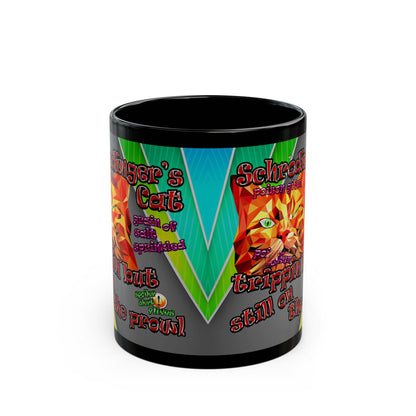 schrodinger's cat - Black Mug (rainbow split)