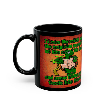 turtle race - Black Mug (burnt orange)