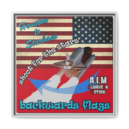 shoot for the stars - framed canvas art (dark red)