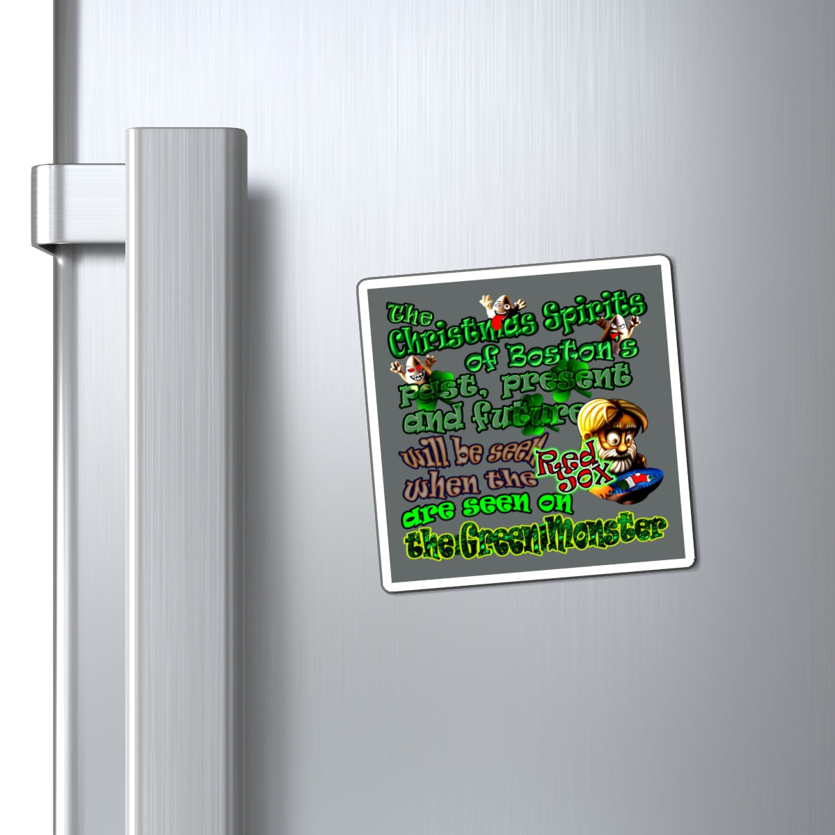 christmas spirits of boston - Magnets - (dark grey)