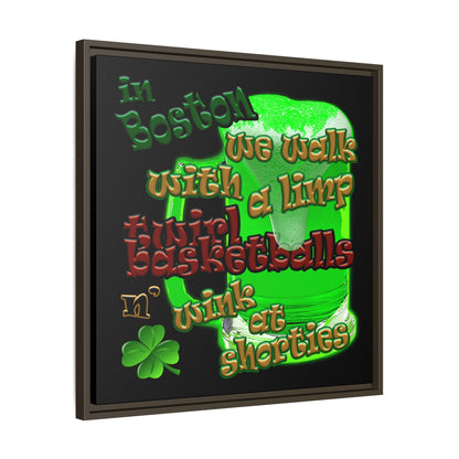 celtics logo - framed canvas art (black)