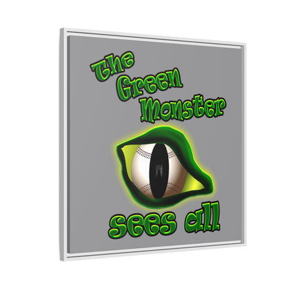 green monster - framed canvas art (grey)