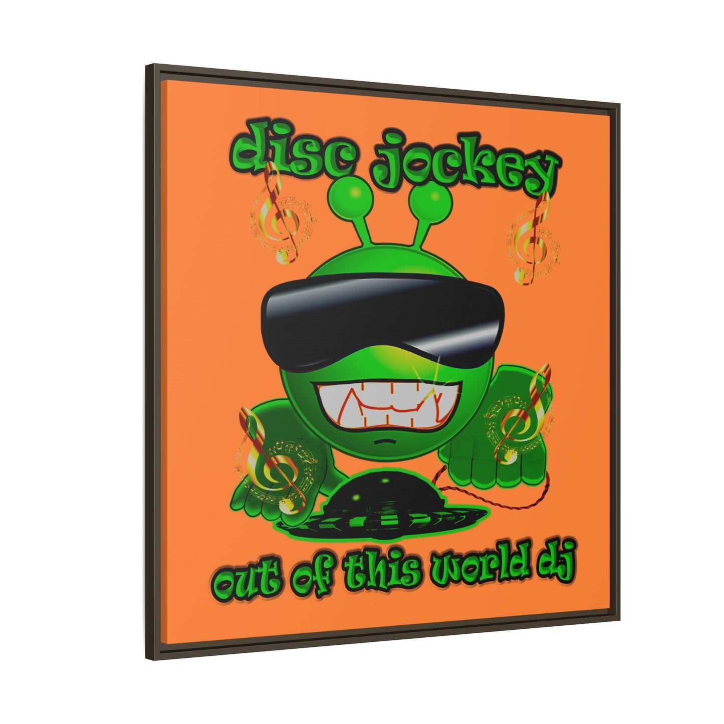 disc jockey - framed canvas art (crusta)