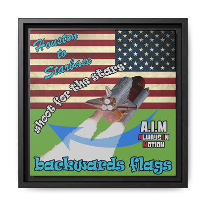 shoot for the stars - framed canvas art (green)