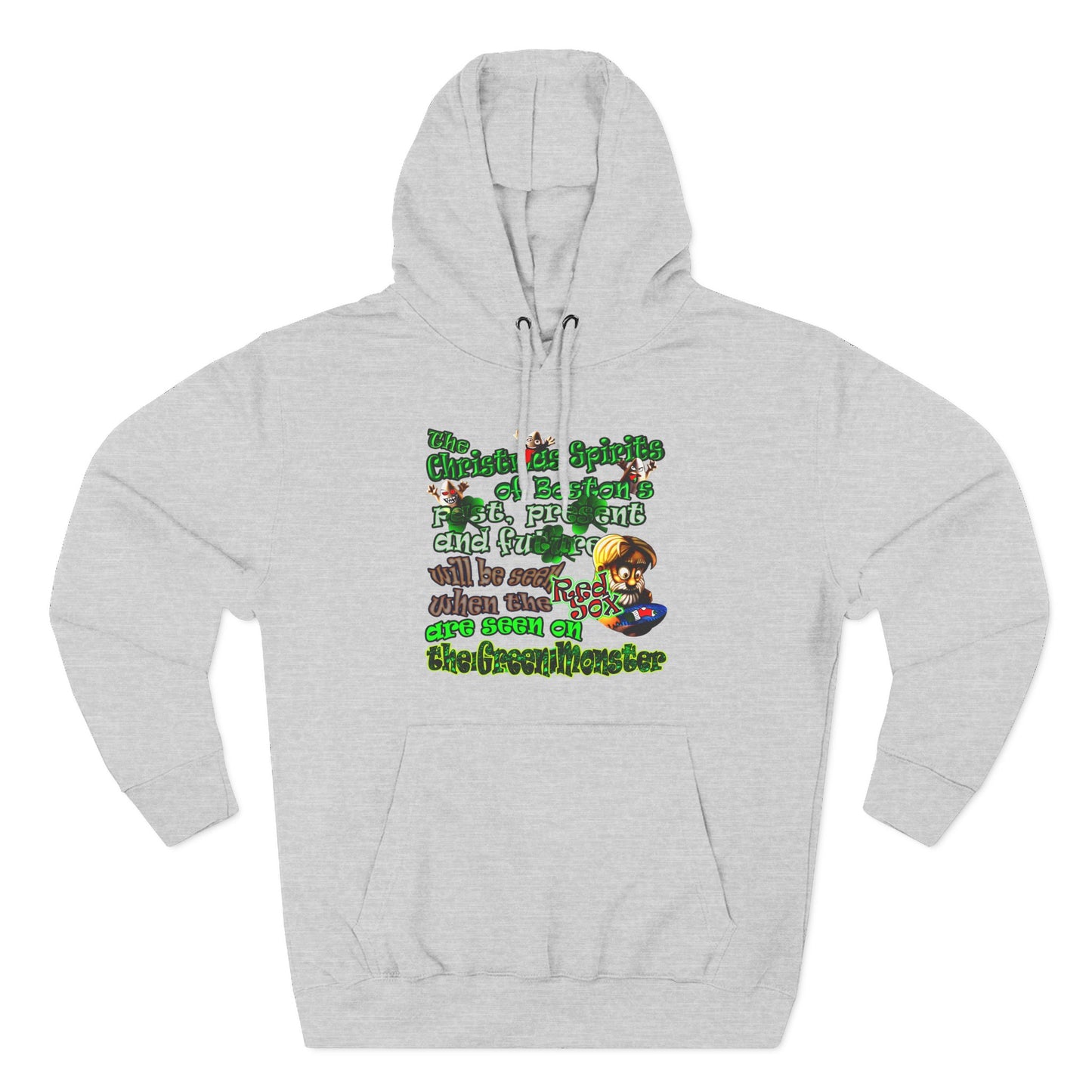 christmas spirits of boston - Three-Panel Fleece Hoodie