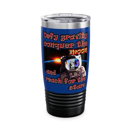 defy conquer reach - Ringneck Tumbler, 20oz (dark blue)