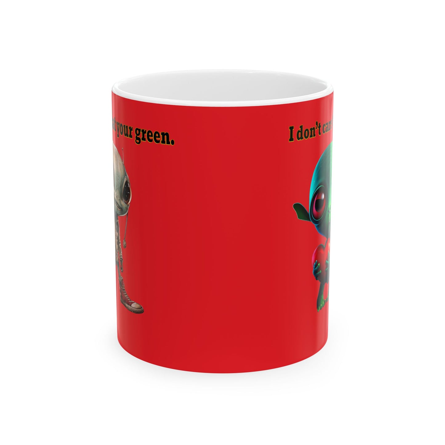 I don't care that your grey - White Mug (red)