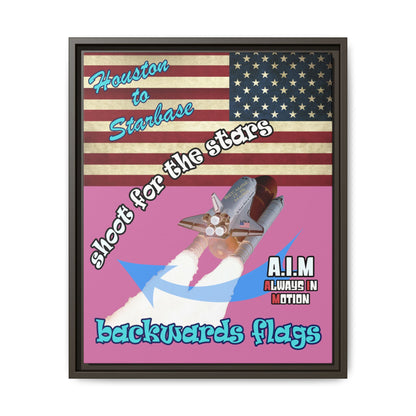 shoot for the stars - framed canvas art (light pink)