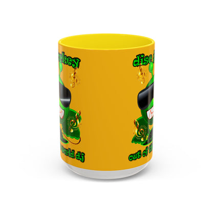 disc jockey - Accent Mug (yellow)