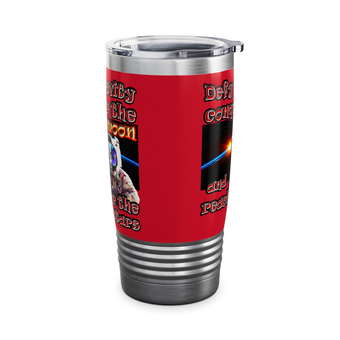defy conquer reach - Ringneck Tumbler, 20oz (dark red)