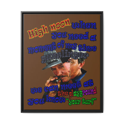 high noon - framed canvas art (brown)