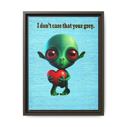 I don't care that your grey - framed canvas art (faded blue)