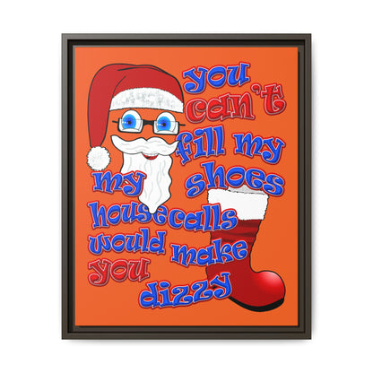 santa's shoes - framed canvas art (orange)