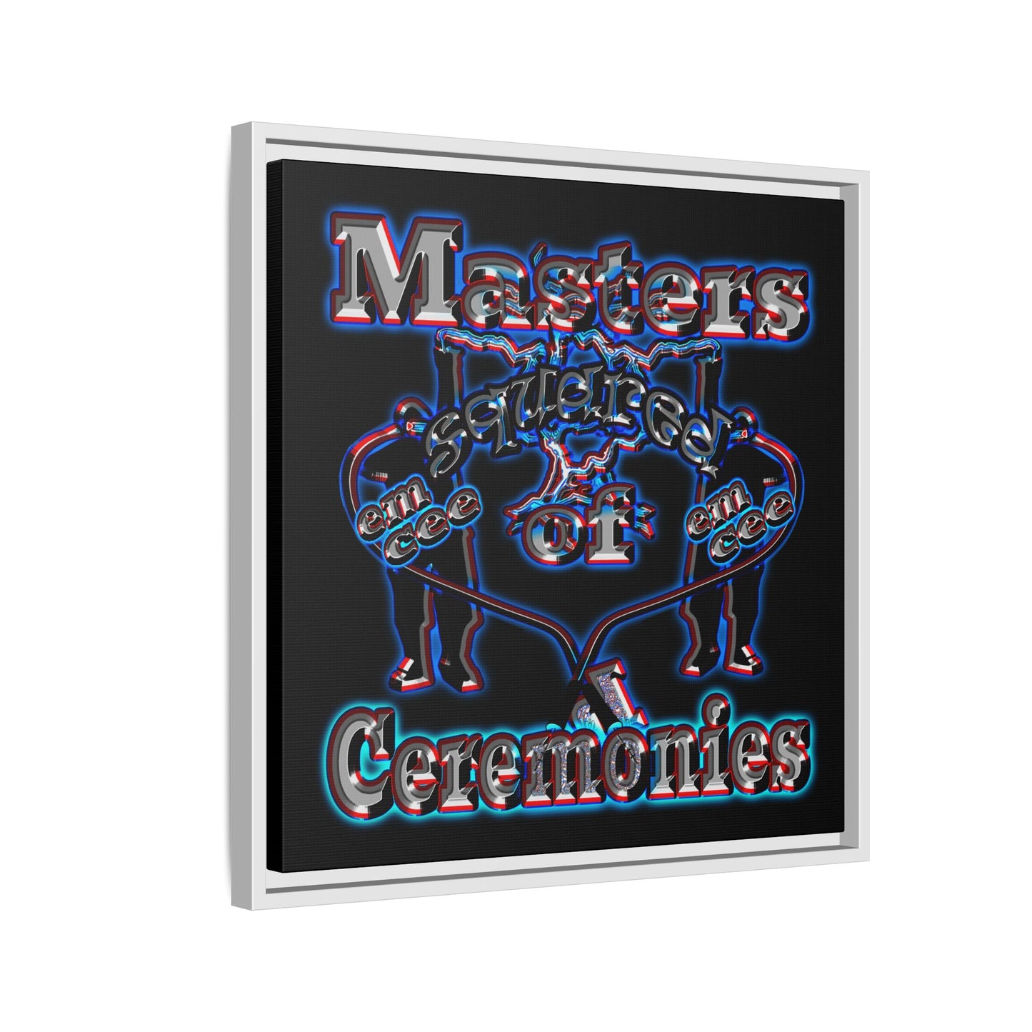 em cee squared - framed canvas art (black)