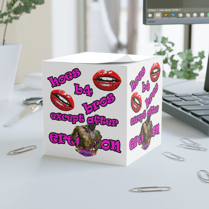 hoes b4 bros - note cube (white)
