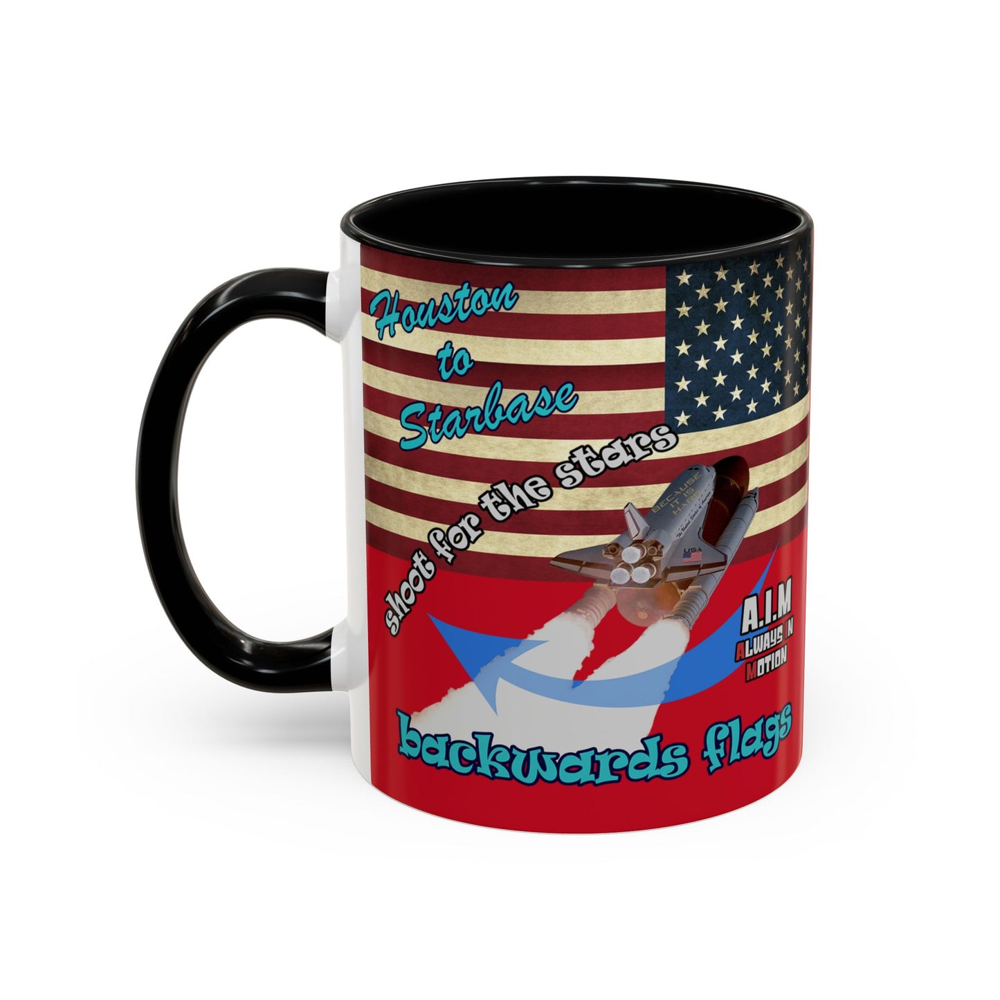 shoot for the stars - Accent Mug (dark red)