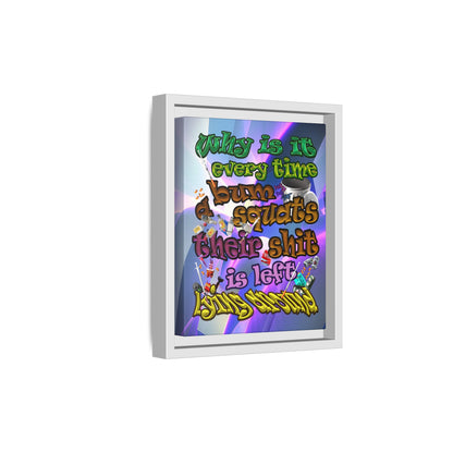 the bum's shit - framed canvas art (grey-pink wave)