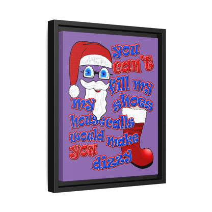 santa's shoes - framed canvas art (light purple)