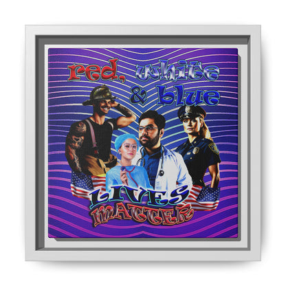 rw&b lives matter - framed canvas art (purple wave)