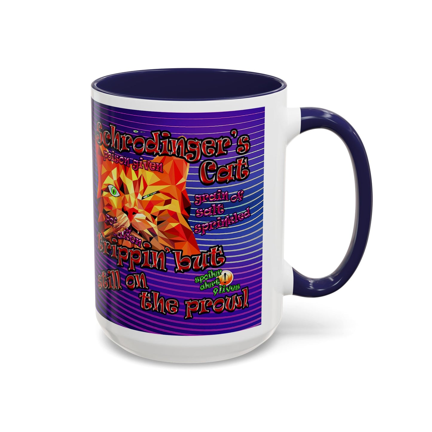 schrodinger's cat - Accent Mug (purple wave)