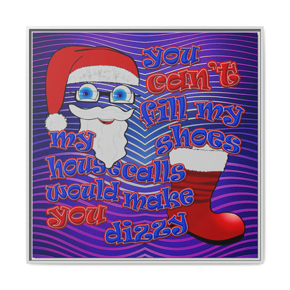 santa's shoes - framed canvas art (purple wave)