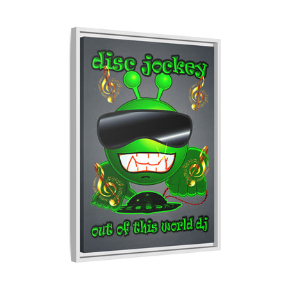 disc jockey - framed canvas art (grey-light grey)