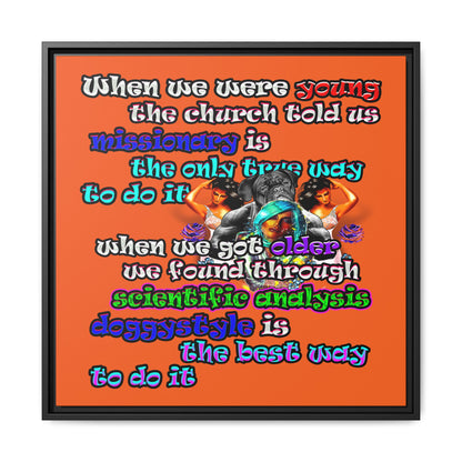 doggystyle - framed canvas art (orange)