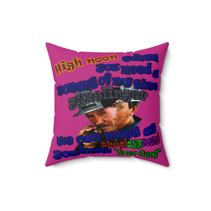 high noon - Spun Polyester Square Pillow - (pink)
