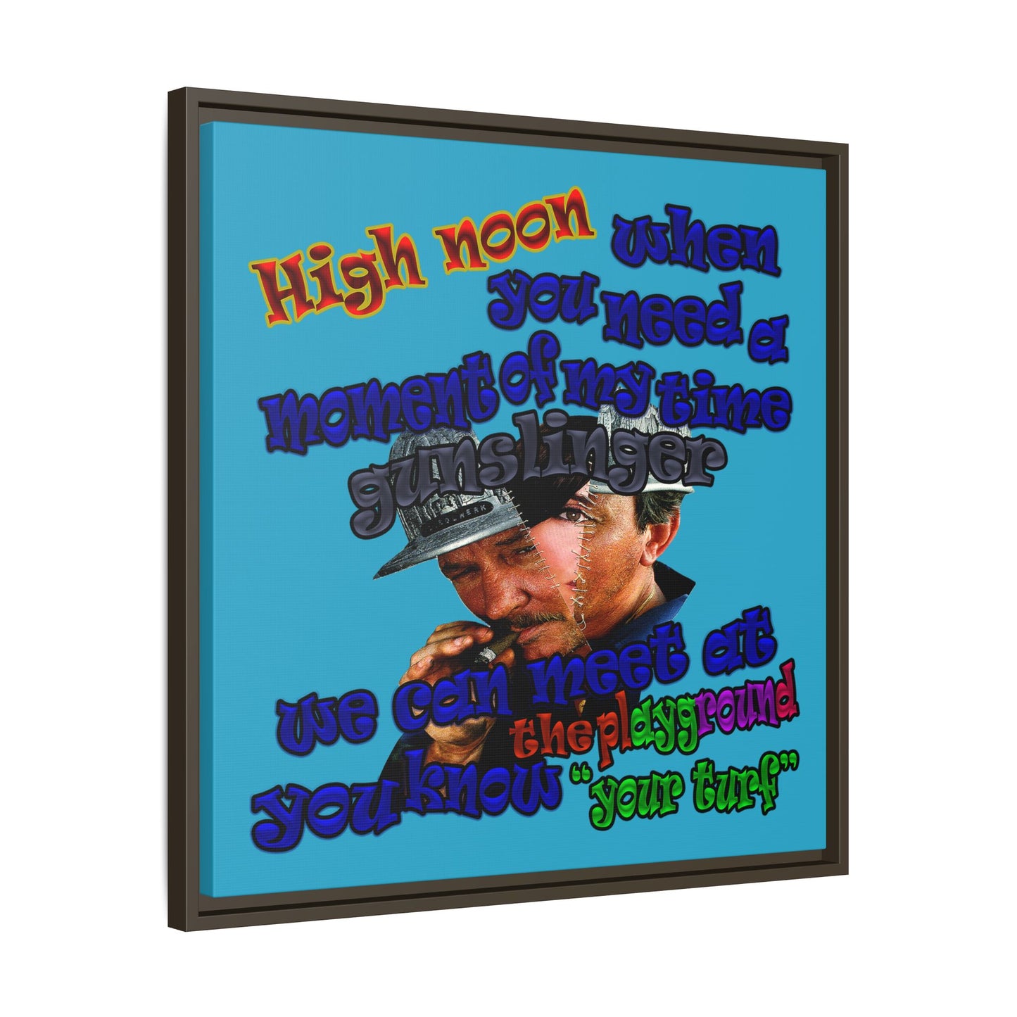high noon - framed canvas art (turquoise)