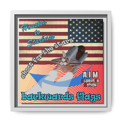shoot for the stars - framed canvas art (yellow-orange wave)