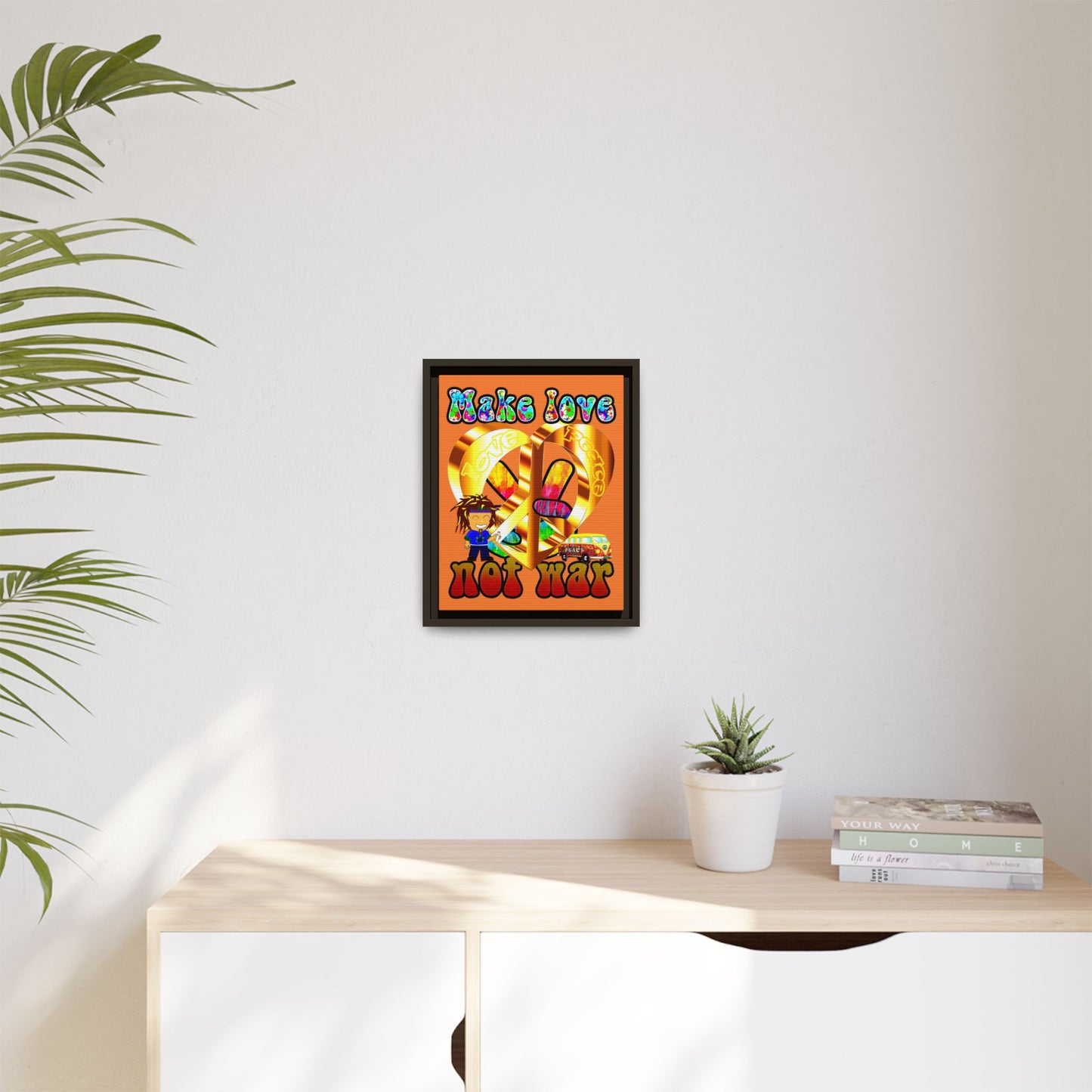 love peace - framed canvas art (crusta)