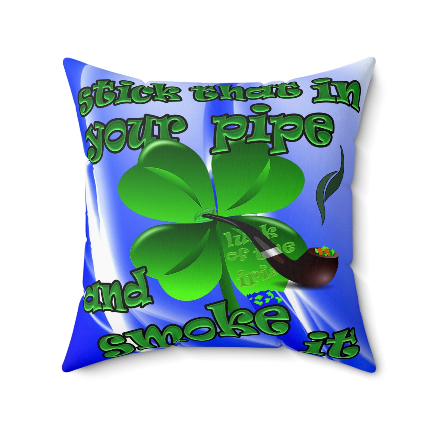 celtics logo - Spun Polyester Square Pillow - (blue-white wave)