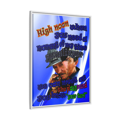 high noon - framed canvas art (blue-white wave)