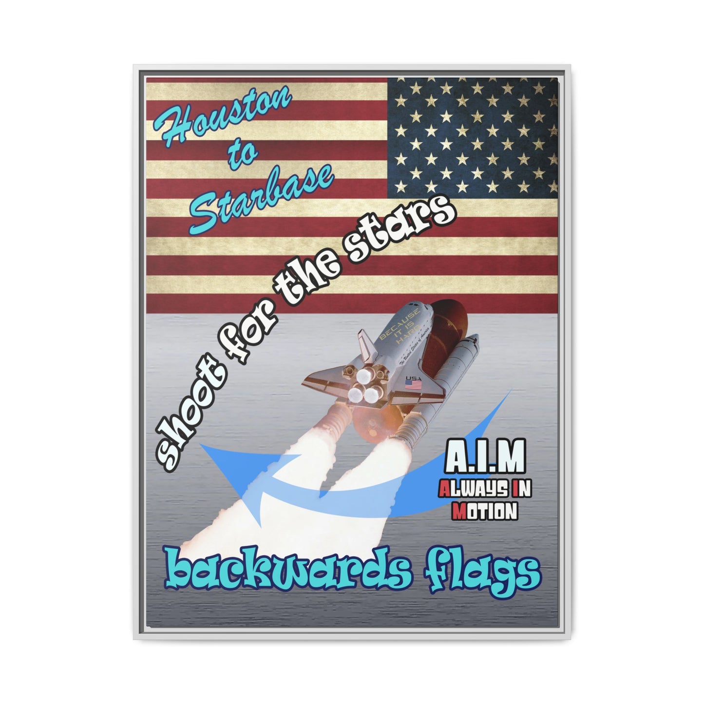 shoot for the stars - framed canvas art (brushed nickel)