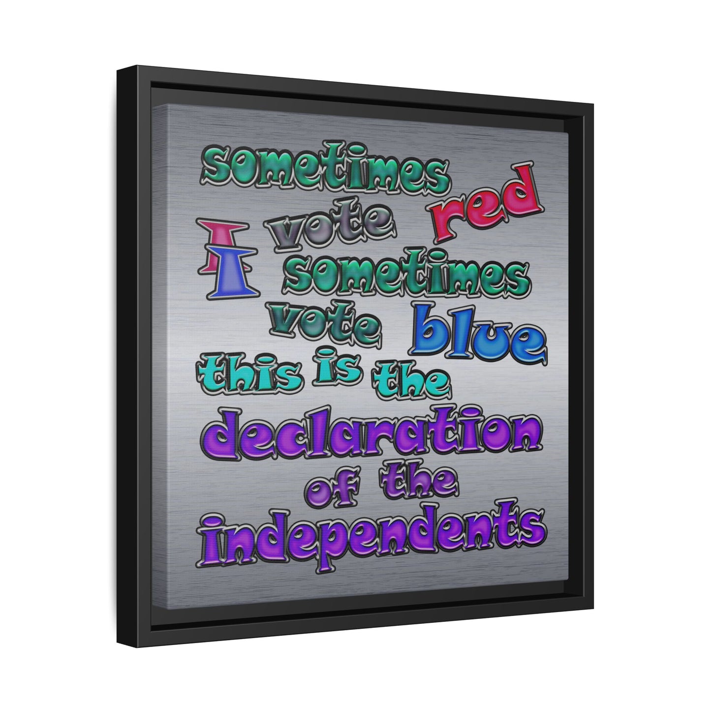 declaration of the independents - framed canvas art (brushed nickel)