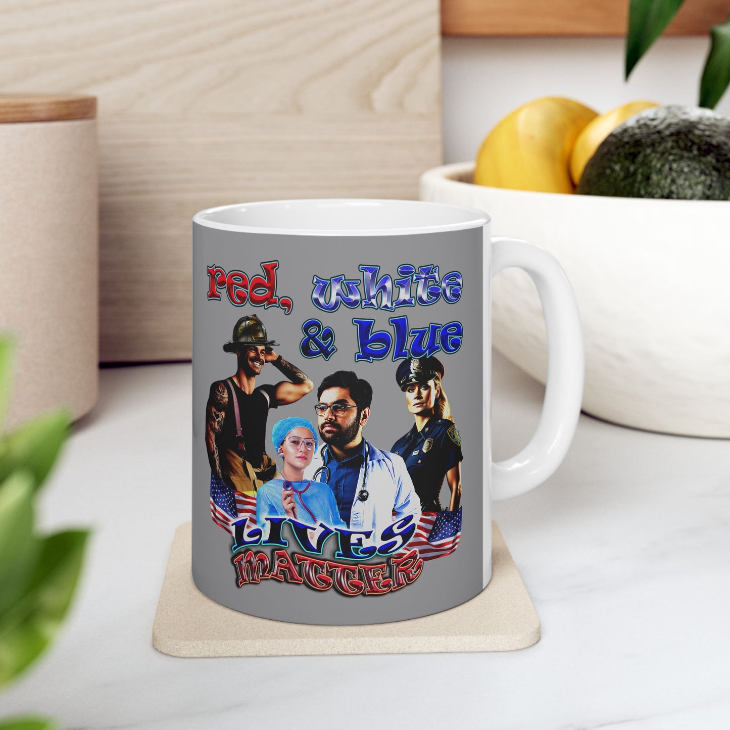 rw&b lives matter - White Mug (grey)